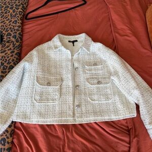 Maje Cream Tweed Women's Jacket - Classic Collar